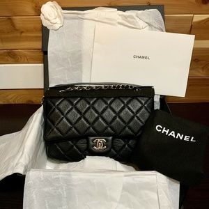 Black Quilted Leather Shoulder Bag